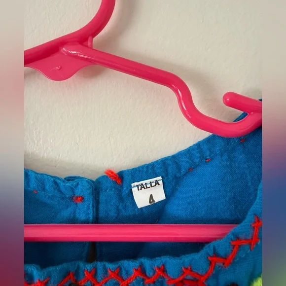 Hand-embroidered Toddler Girls Dress Authentic Guatemalan "Jardinita" Sundress - Picture 7 of 12